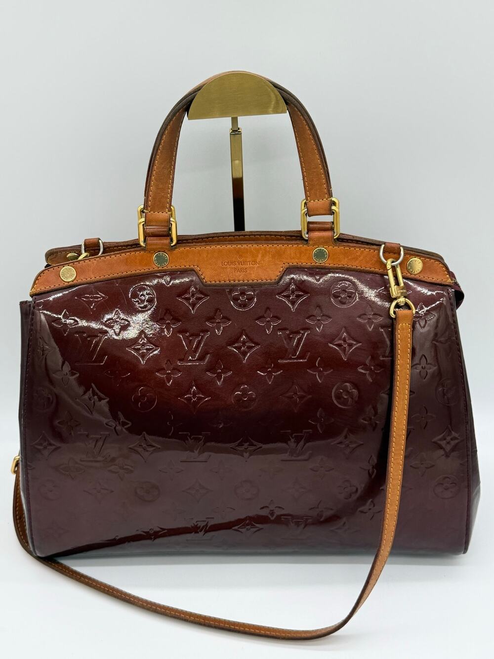 Louis Vuitton Vernis Brea GM Amarante Large 2Way Tote Bag Auth Entrupy Cert
